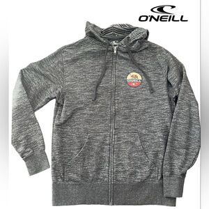 Men’s Vintage O'Neill Gray Stripe Full Zip Hoodie